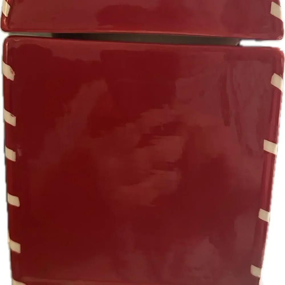 Letters For Santa Christmas Red Mailbox Ceramic Cookie Jar, Vintage